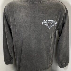 NEW GODSPEED NY Men’s Grail Skull Long Sleeve Graphic T-Shirt Size XS Dark Grey